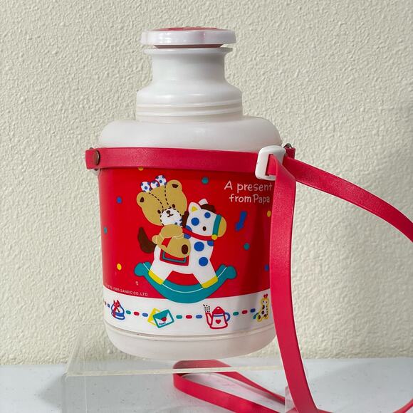Vintage Sanrio Hello Kitty Teddy Bear Thermos Water Bottle Japan Kawaii Cutecore - Picture 3 of 9